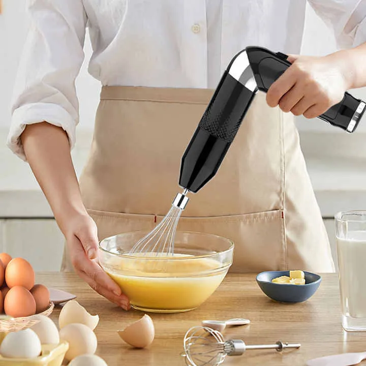 خلاط يدوي صغير 4 في 1 لاسلكي لعصائر الطازجة خلاط مطبخ محمول يدوي كهربائي احترافي4 in 1 Mini Cordless Hand Blender for Fresh Juices Professional Electric Handheld Portable Kitchen Blender