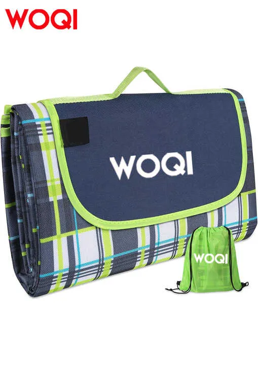 سجادة تخييم متنقلة ومقاومة للماء مطبوعة . WOQI Outdoor Printed Waterproof Portable Camping Mat Picnic Beach Mat