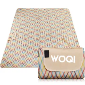 سجادة تخييم متنقلة ومقاومة للماء مطبوعة . WOQI Outdoor Printed Waterproof Portable Camping Mat Picnic Beach Mat