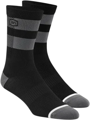100% Flow Performance Socks - Black/Gray - Small/Medium 20049-00002