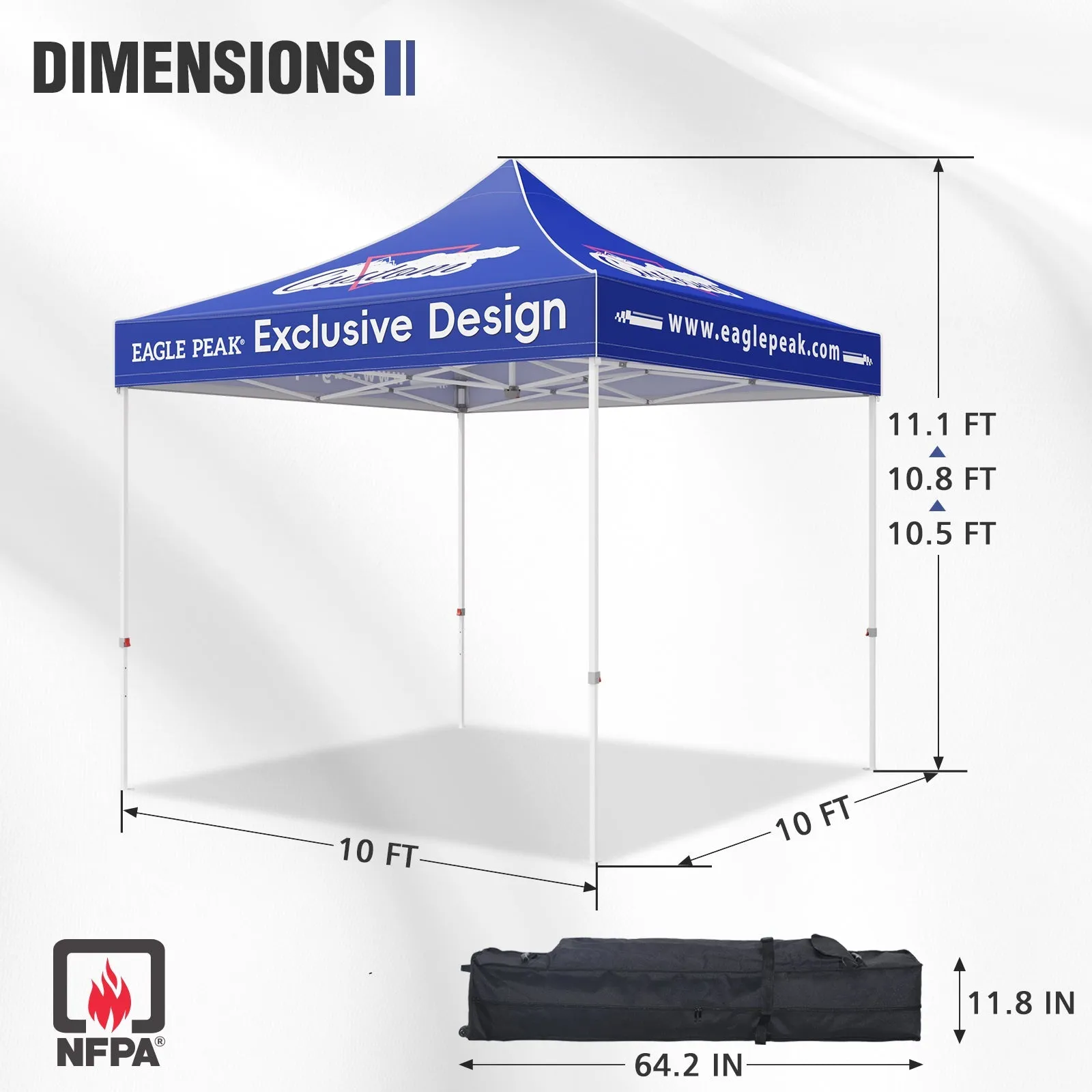 10x10 Alpine Custom Commercial Canopy High Peak Frame,CLICK TO CONFIGURE - Package Prices Start at $629.99
