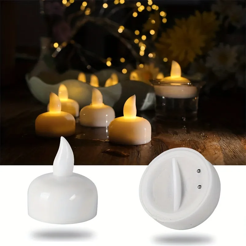12 pcs Sensor Candle Lights, Floating LED Electronic Candle, Party Decoration Little Night Lights, Valentine's Day Halloween Christmas Festival Ambient Lights