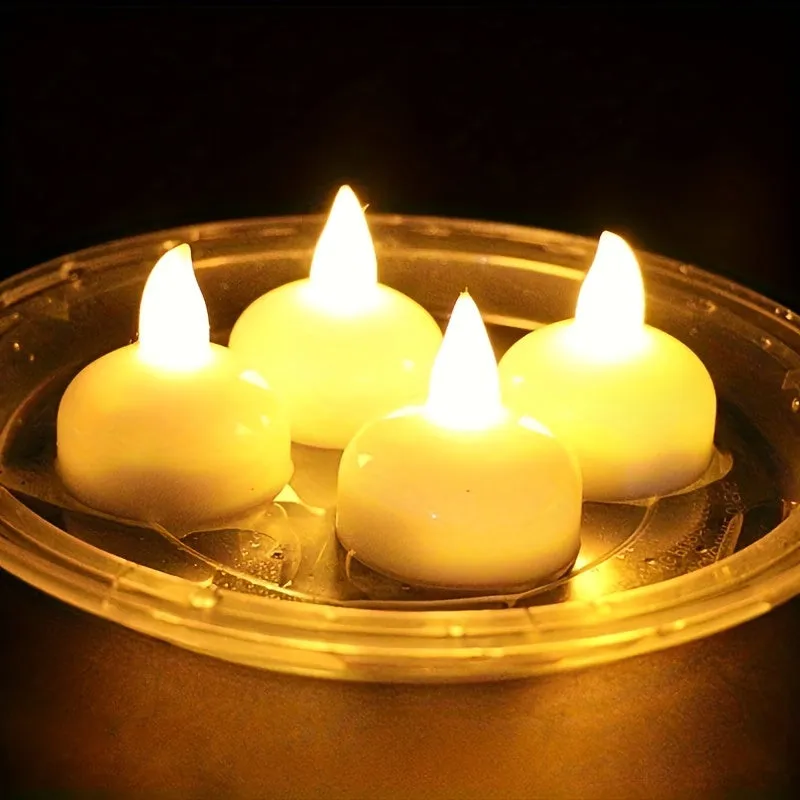 12 pcs Sensor Candle Lights, Floating LED Electronic Candle, Party Decoration Little Night Lights, Valentine's Day Halloween Christmas Festival Ambient Lights
