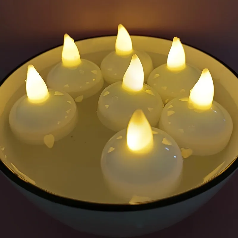 12 pcs Sensor Candle Lights, Floating LED Electronic Candle, Party Decoration Little Night Lights, Valentine's Day Halloween Christmas Festival Ambient Lights