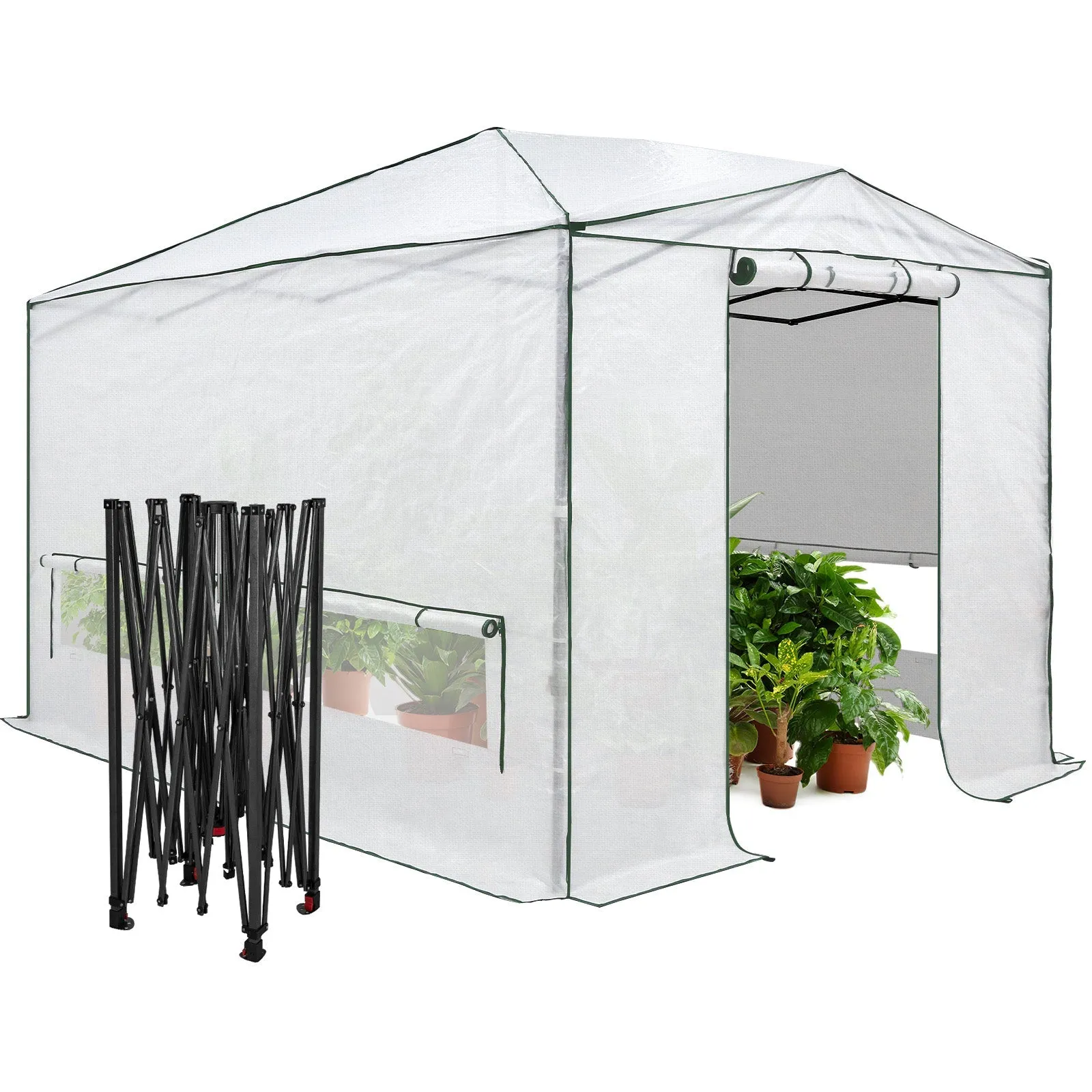 12x8 Portable Large Walk-in Pop Up Greenhouse