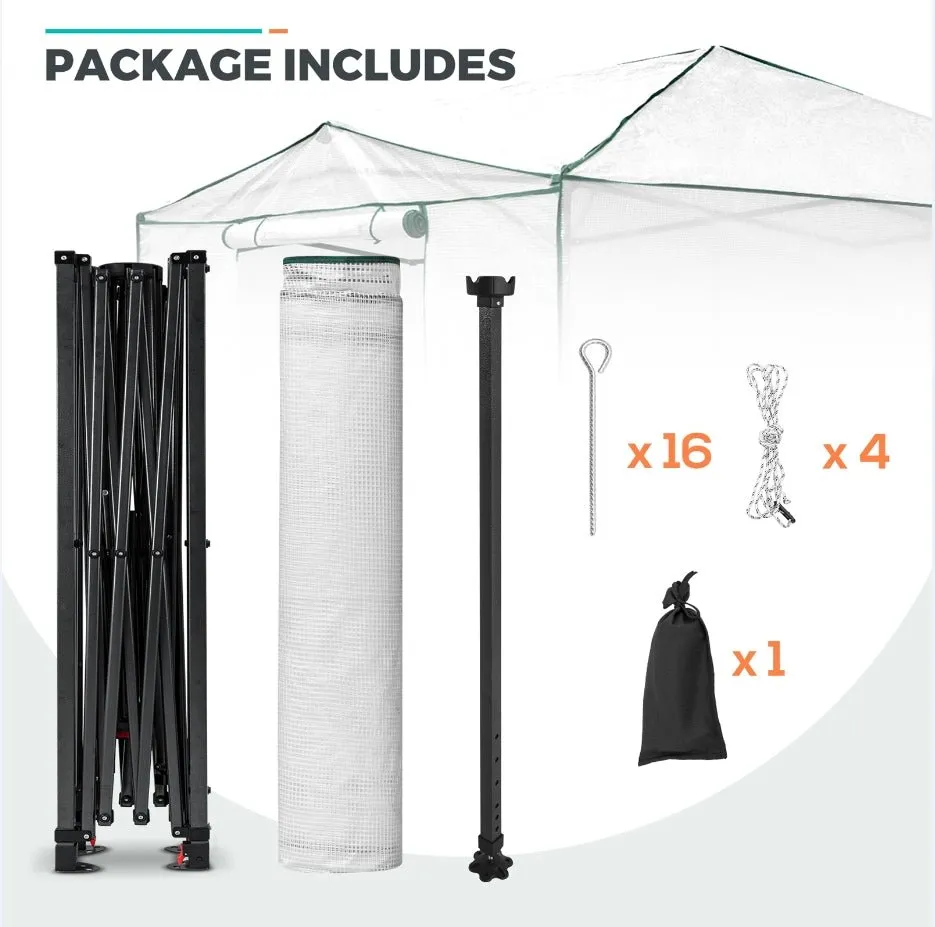 12x8 Portable Large Walk-in Pop Up Greenhouse
