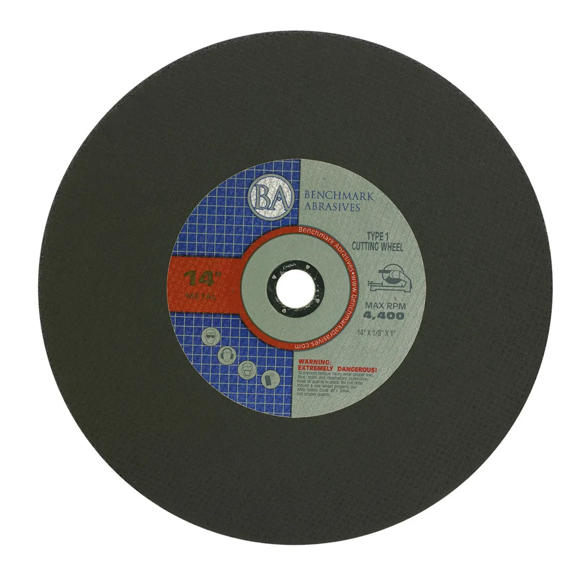 14" x 1/8" x 1" T1 Chop Saw Wheel - 10 Pack
