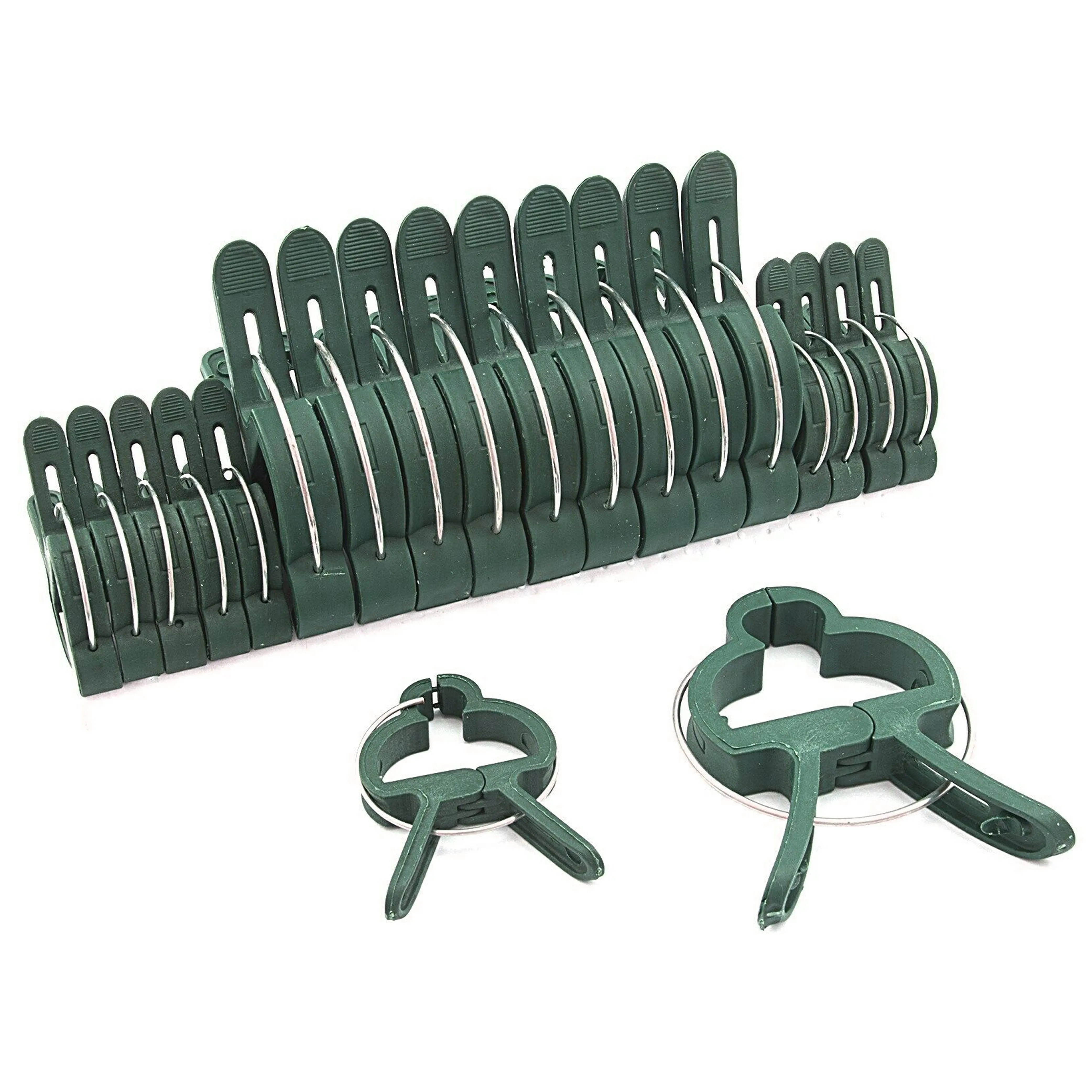 20PC Plant Support Clips Spring Loaded Garden Flower Large Small Plant Twine Tie