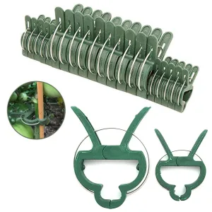 20PC Plant Support Clips Spring Loaded Garden Flower Large Small Plant Twine Tie
