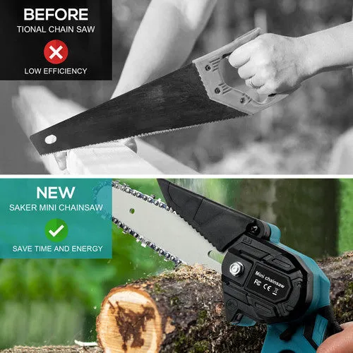 4" 6" Chainsaw Cordless Rechargeable Wood Cutter Saw | Chain Saws | Electric Tools