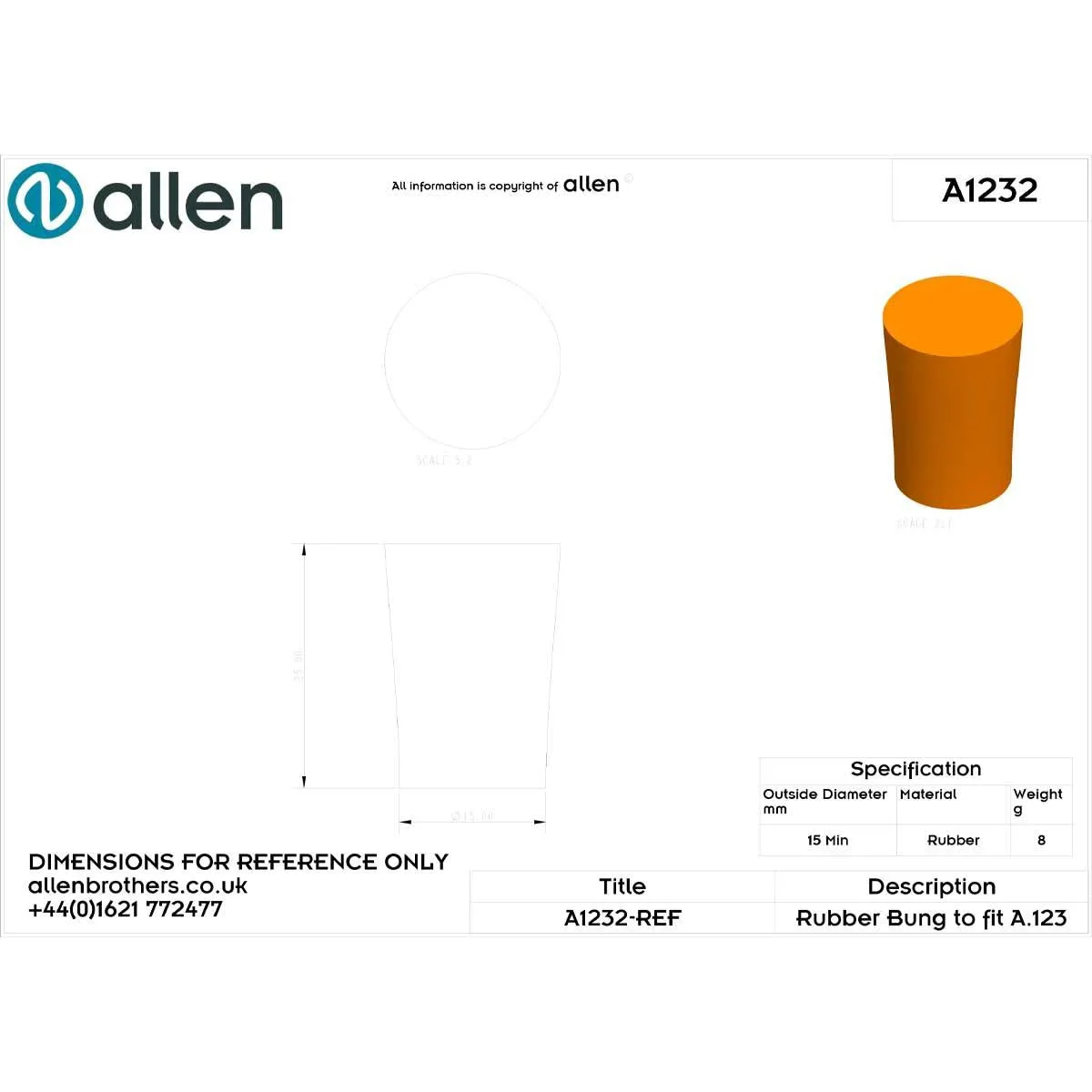 Allen Rubber Bung x 10