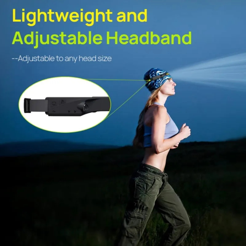Crocox LED Headlamp Rechargeable LED Headlamp Illumination Waterproof Sensor Hea