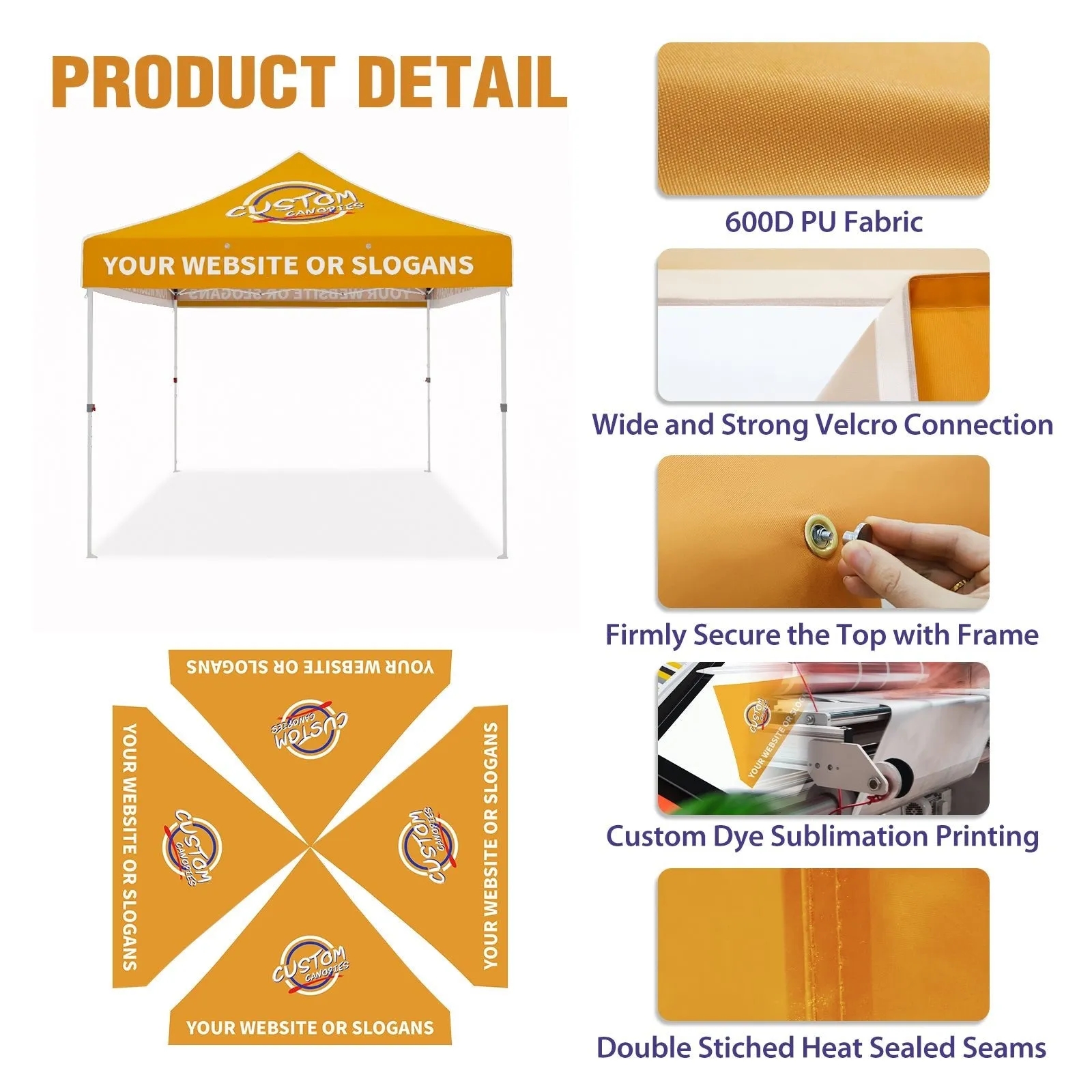 EAGLE PEAK CP100 Steel Square Leg Heavy Duty Commercial Custom Canopy Tent 10x10 - CLICK TO CONFIGURE - Package Prices Start at $599.00