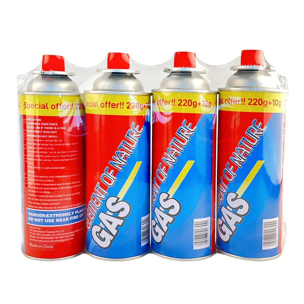 Element of Nature Portable Butane Gas Canisters - Pack of 4