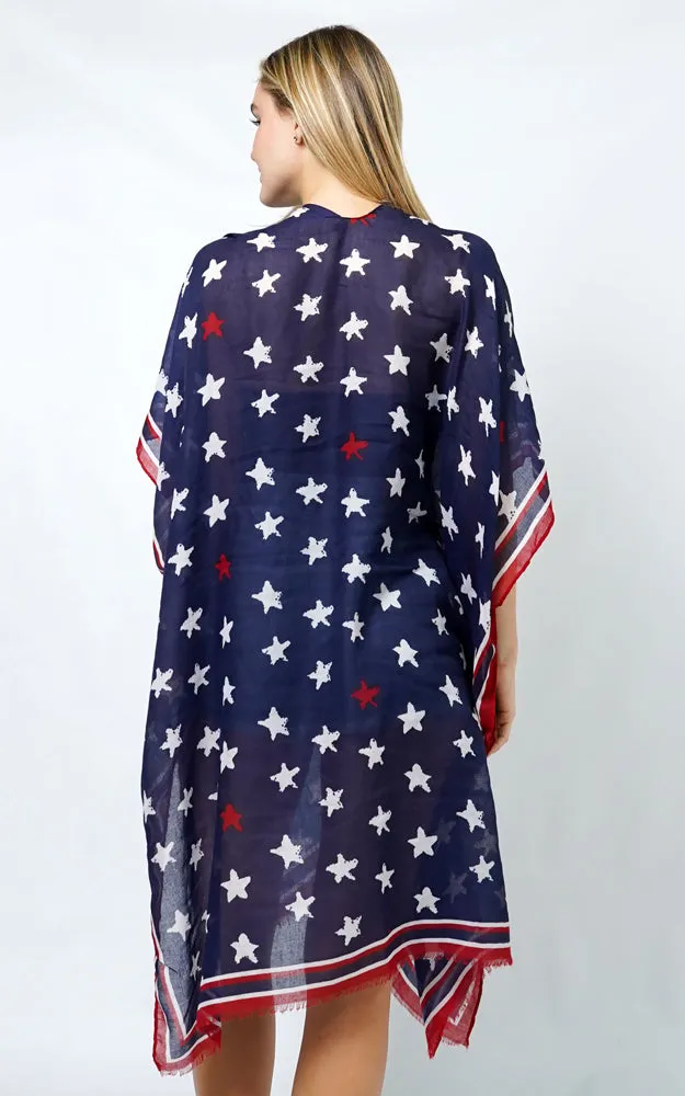EVT10960US AMERICANA PRINT KIMONO