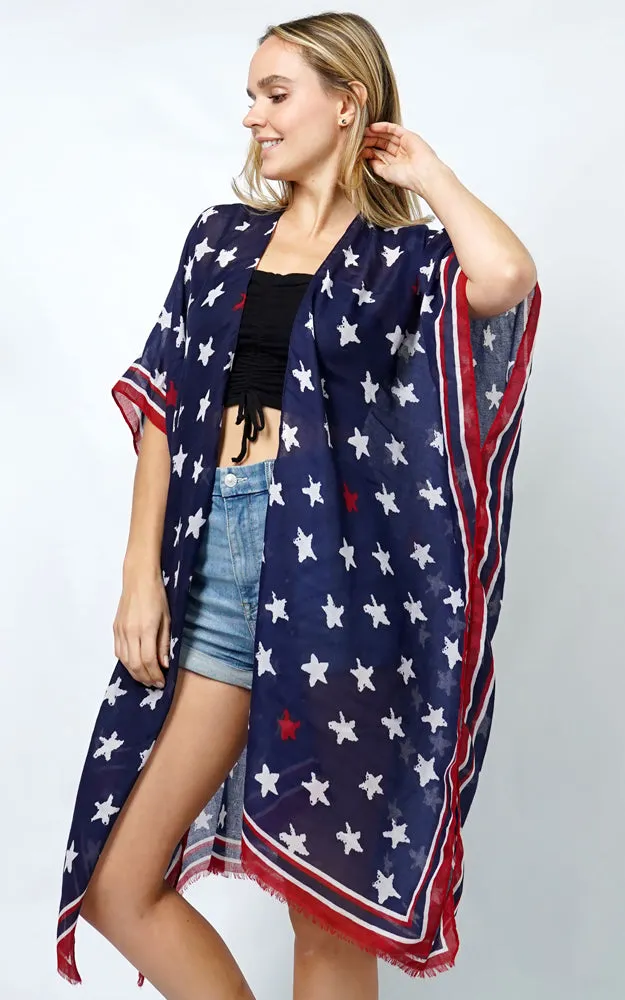 EVT10960US AMERICANA PRINT KIMONO