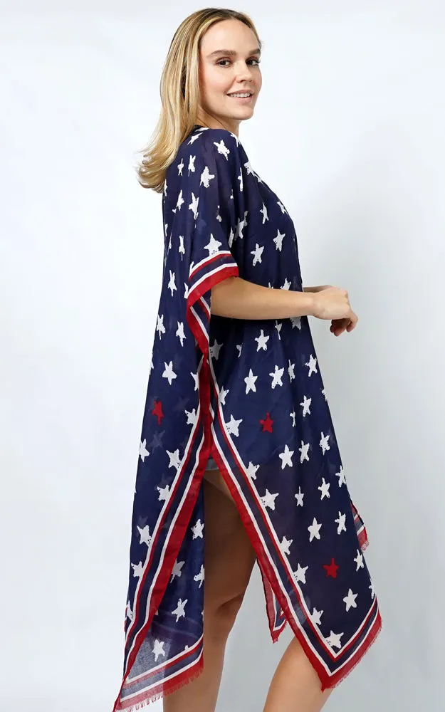 EVT10960US AMERICANA PRINT KIMONO