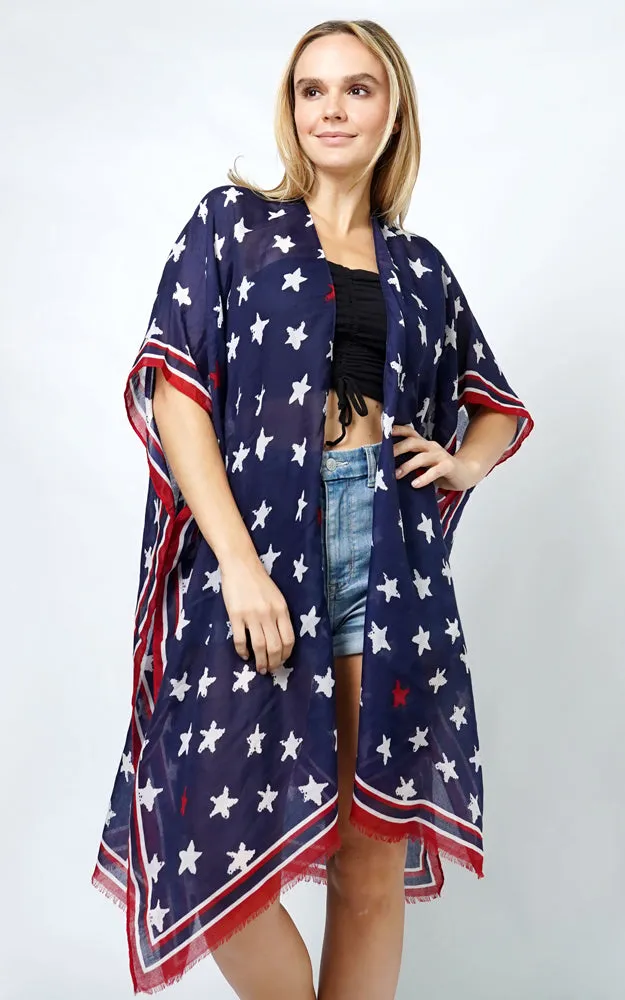 EVT10960US AMERICANA PRINT KIMONO