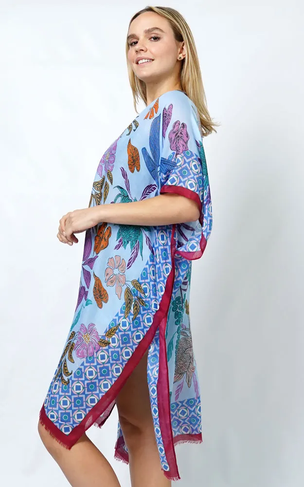 EVT10983 FLORAL PRINT KIMONO