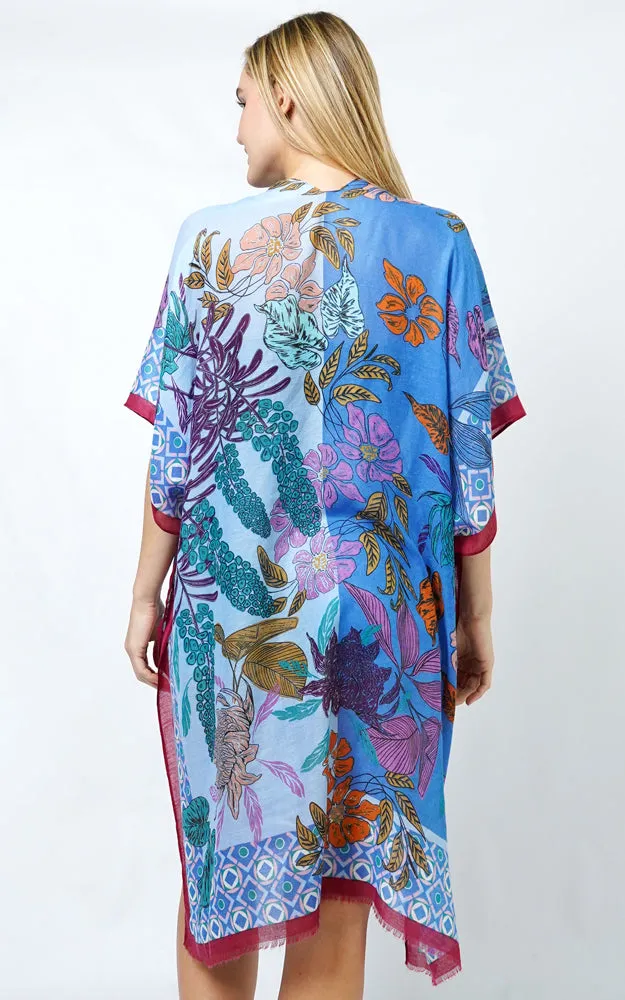 EVT10983 FLORAL PRINT KIMONO