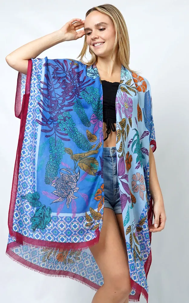 EVT10983 FLORAL PRINT KIMONO