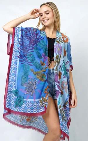 EVT10983 FLORAL PRINT KIMONO