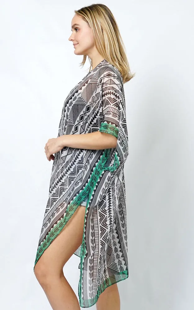 EVT5102 ETHNIC PRINT KIMONO