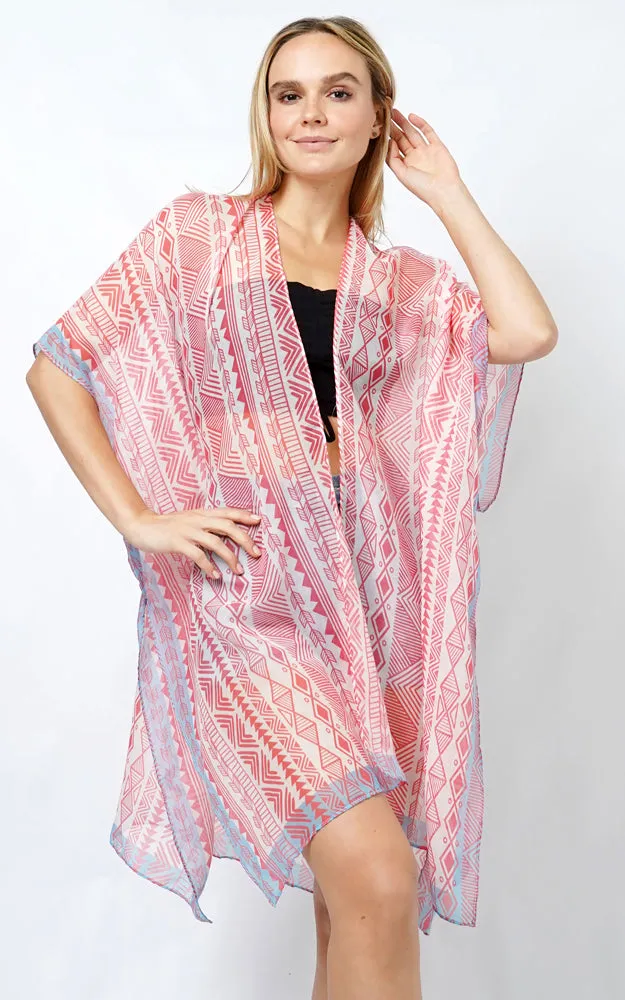 EVT5102 ETHNIC PRINT KIMONO