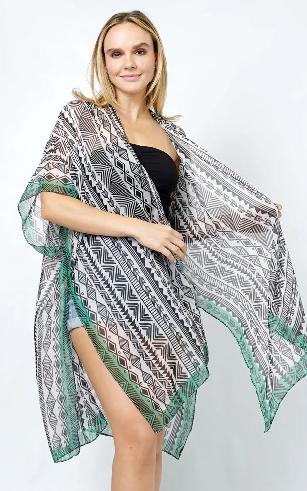 EVT5102 ETHNIC PRINT KIMONO