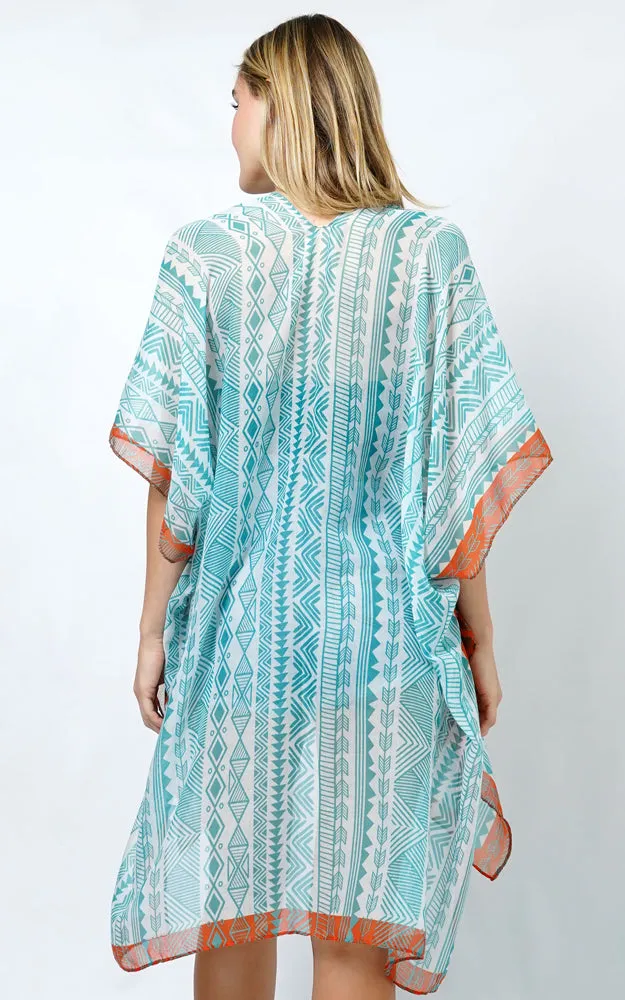 EVT5102 ETHNIC PRINT KIMONO
