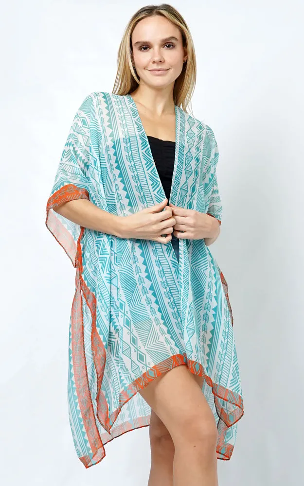 EVT5102 ETHNIC PRINT KIMONO