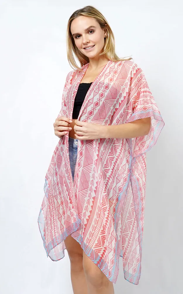 EVT5102 ETHNIC PRINT KIMONO