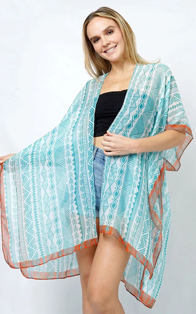 EVT5102 ETHNIC PRINT KIMONO