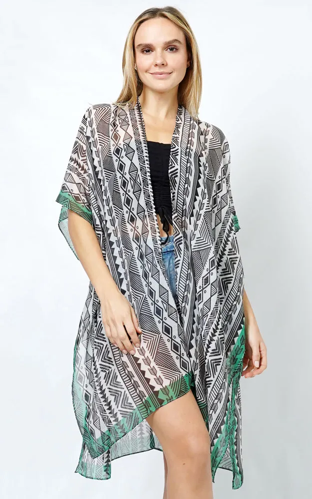 EVT5102 ETHNIC PRINT KIMONO