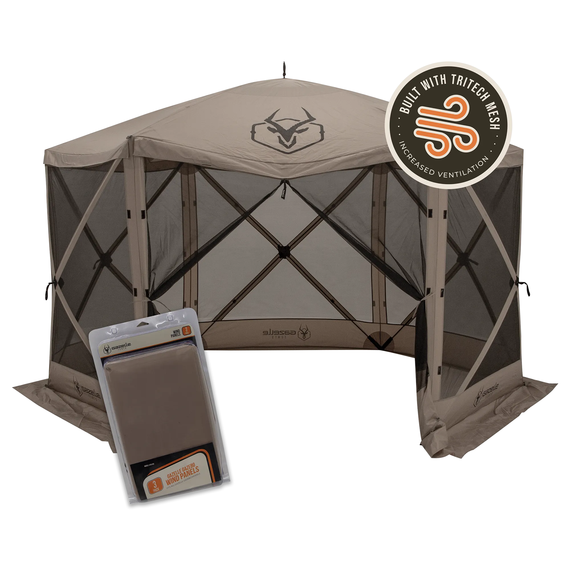 G6 Gazebo with Tri-Tech Mesh   Wind Panels