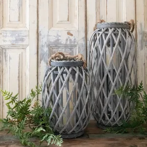 Grey Woven Lantern - 2 Sizes