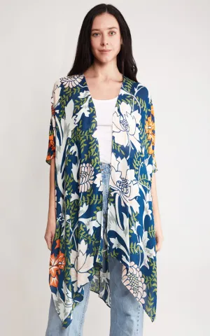 JP2114 Flower Pattern Design Cover Up Kimono