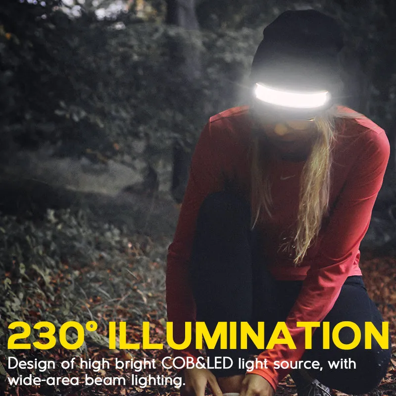 LED Beanie Hat With Light 230 Wide Beam Rechargeable Head Lamp Hat