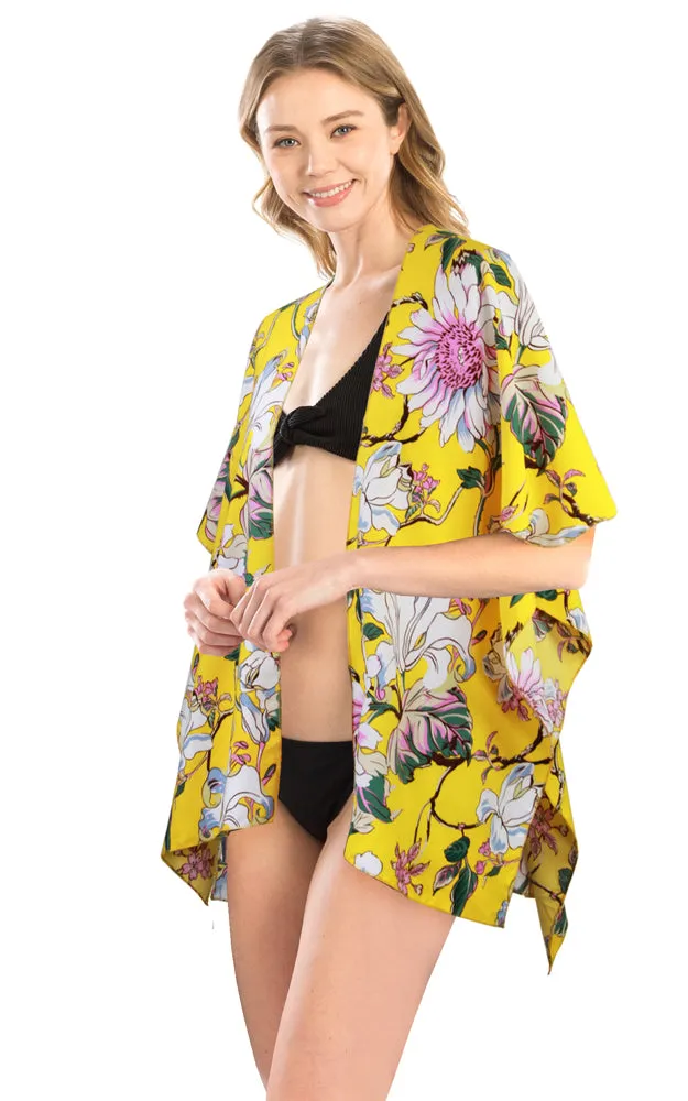 LOF1170 Floral Design Cover Up Kimono