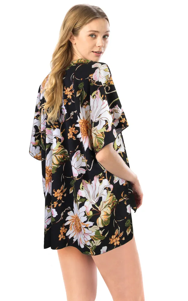 LOF1170 Floral Design Cover Up Kimono