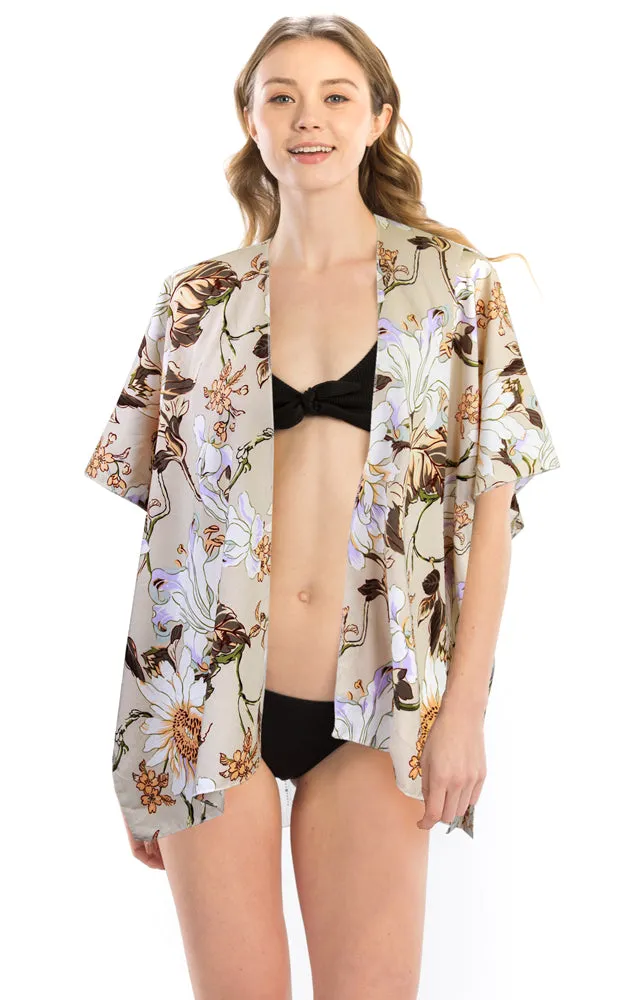 LOF1170 Floral Design Cover Up Kimono