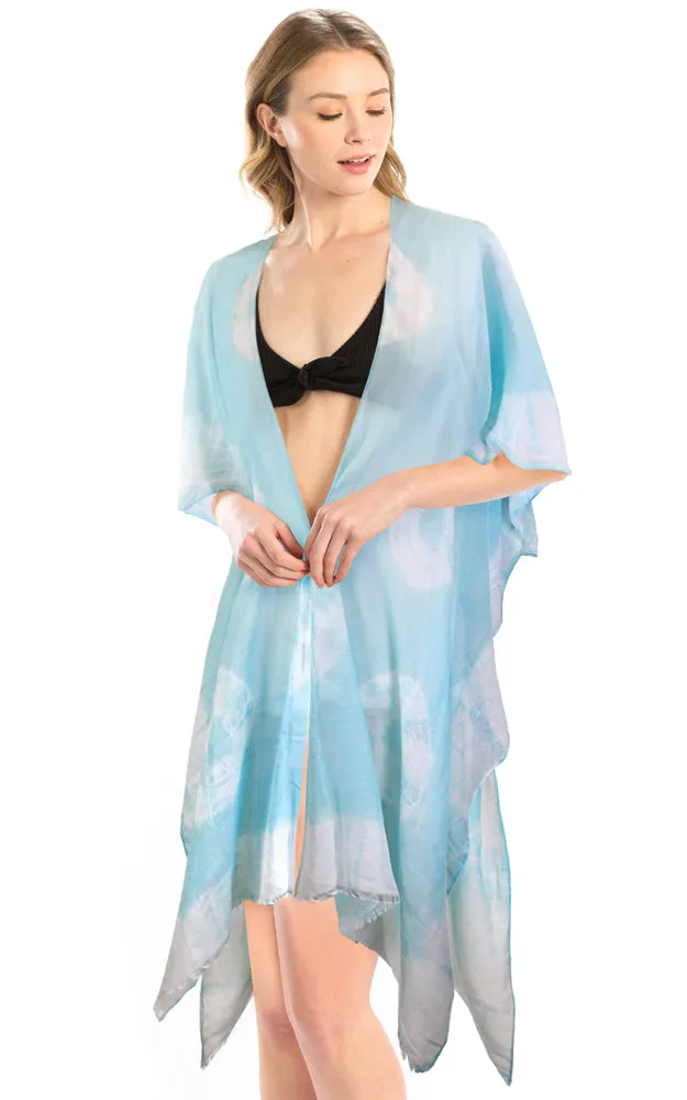 LOF1174 Tie Dye Print Cover Up Kimono