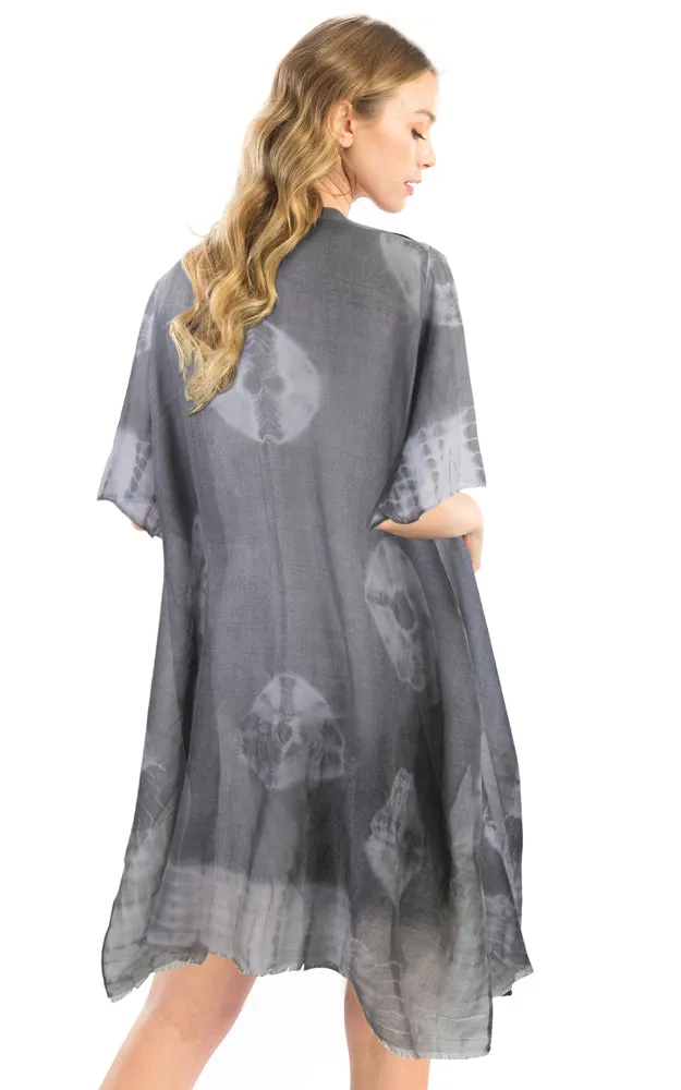 LOF1174 Tie Dye Print Cover Up Kimono