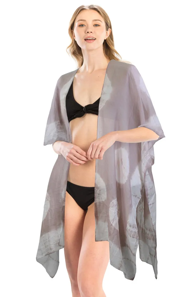 LOF1174 Tie Dye Print Cover Up Kimono