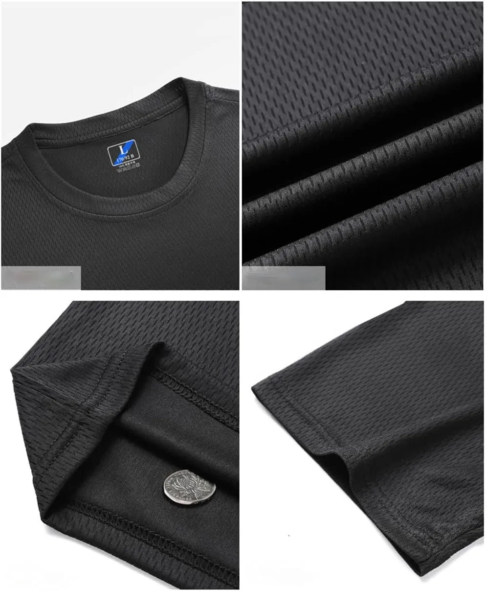 Men's 2 Pack Cooling Ice Silk Quick Dry Running T-Shirt UPF 50  Outdoor Athletic Workout Shirts