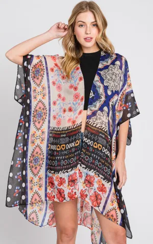 MS0373 BOHO VIBE FLOWER PRINT KIMONO