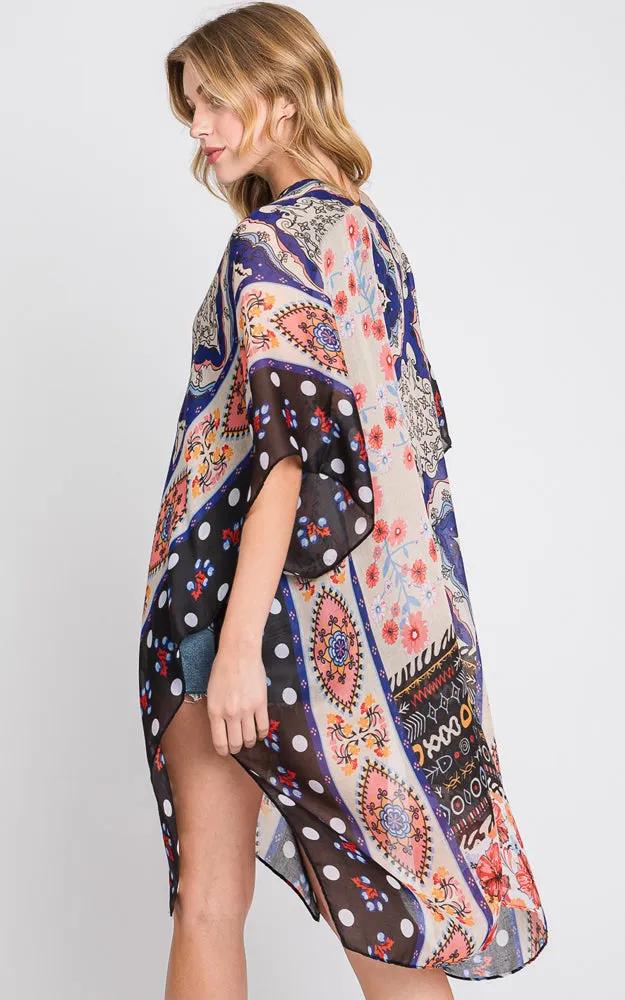 MS0373 BOHO VIBE FLOWER PRINT KIMONO