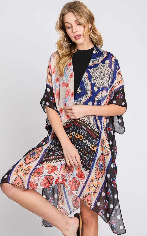 MS0373 BOHO VIBE FLOWER PRINT KIMONO