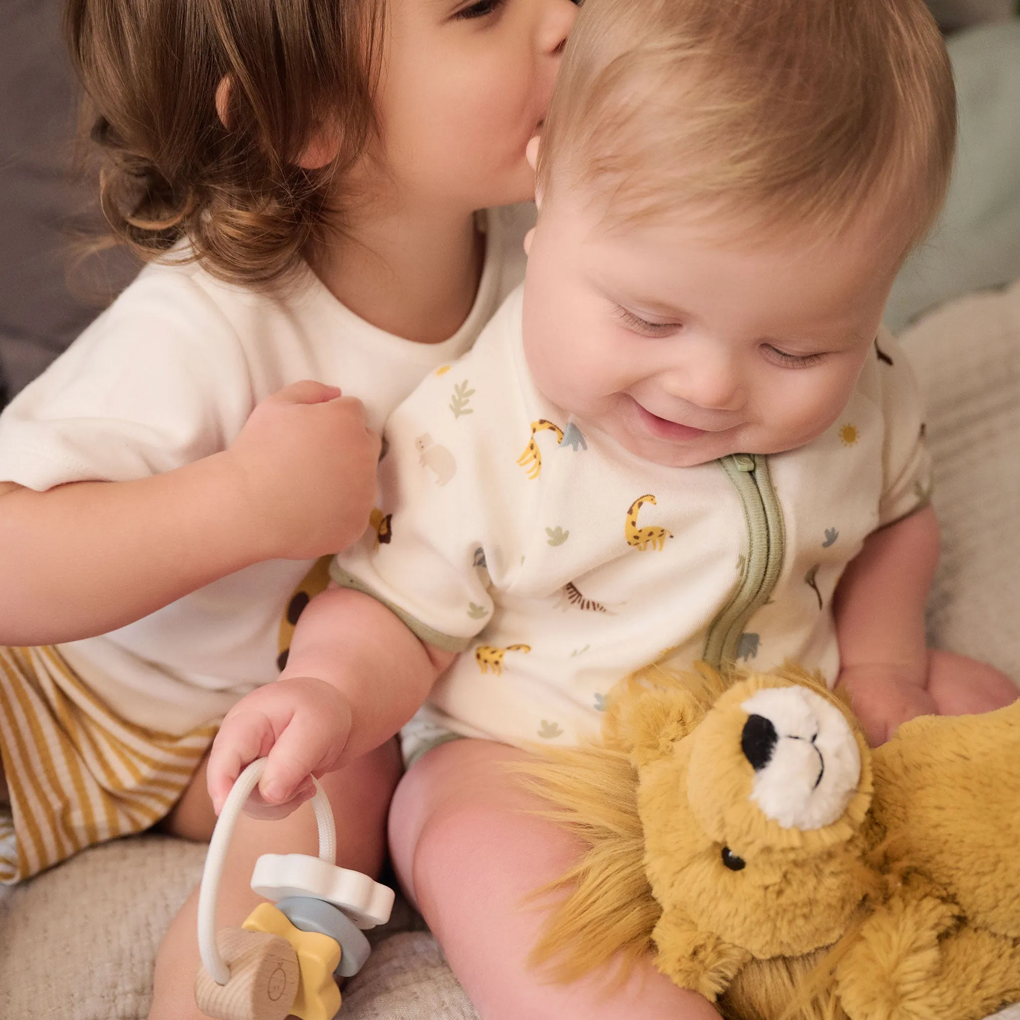 Safari & Ribbed Zip Summer Sleepsuit 2 Pack