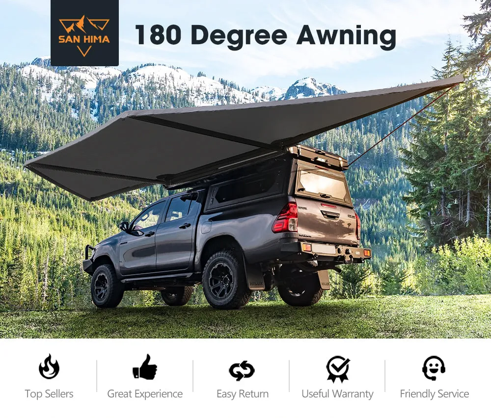 San Hima 180 Degree Free-Standing Awning 600D Double-Ripstop Oxford UPF50  4X4